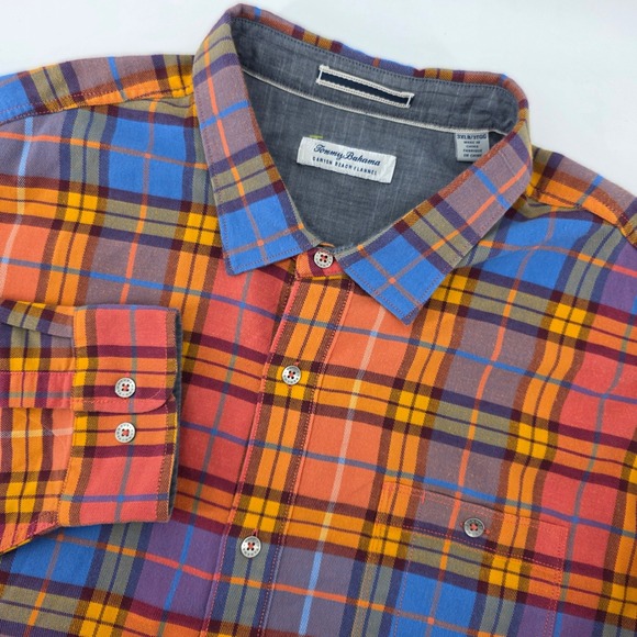 Tommy Bahama Other - Tommy Bahama Canyon Beach Flannel Shirt Mens 3XLB Plaid Long Sleeve Button Up